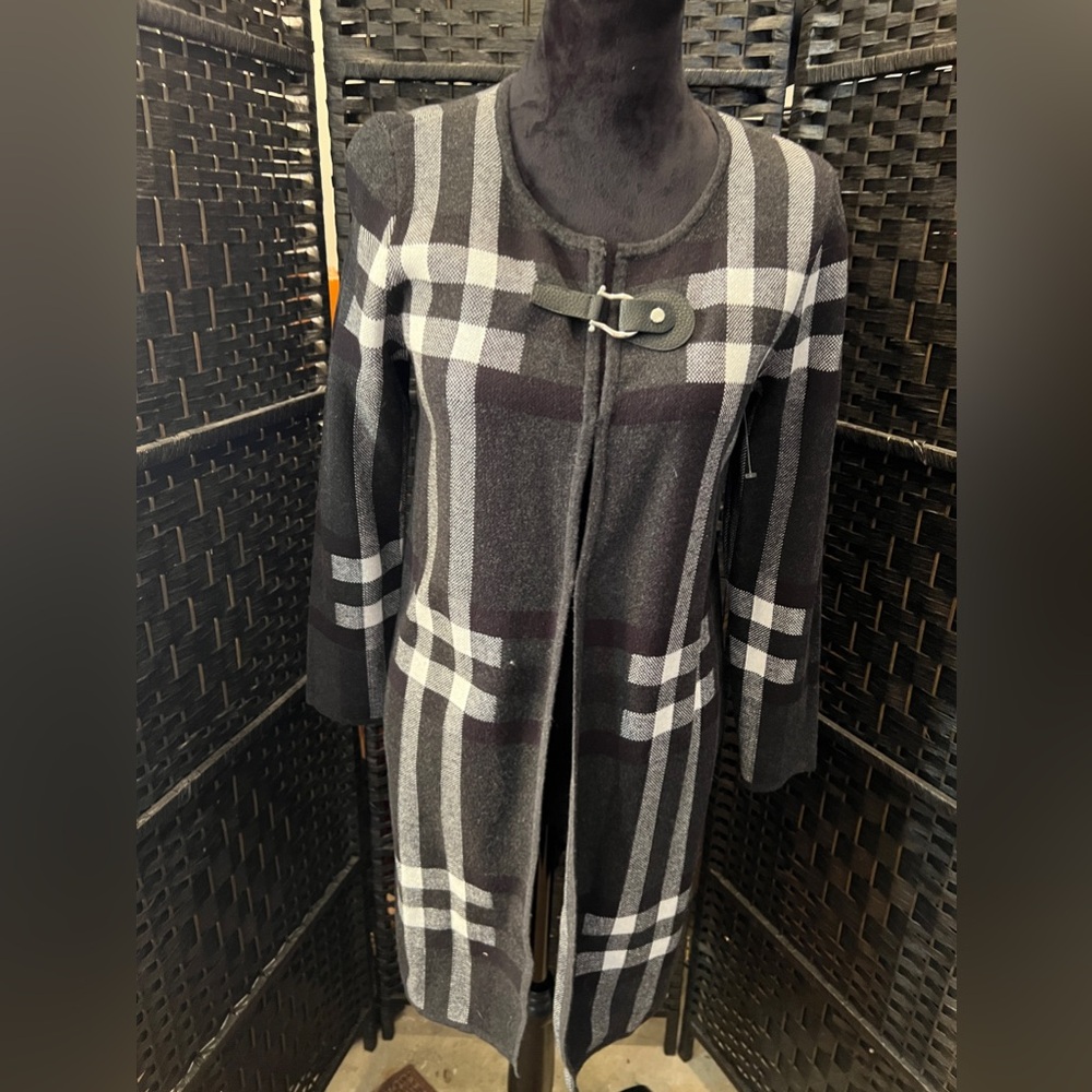 NWT Long Plaid Cardigan